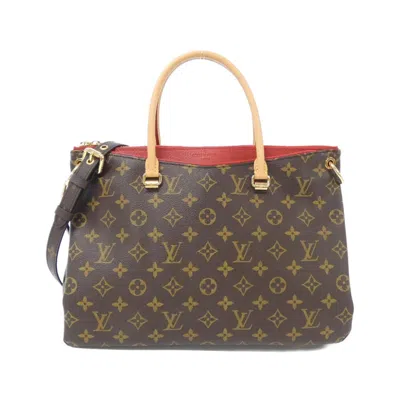 Pre-owned Louis Vuitton Monogram Cerise Marron Coated Canvas Tote Bag ()