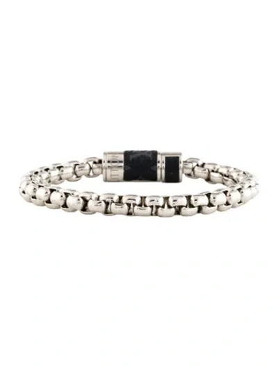 Pre-owned Louis Vuitton Monogram Chain Bracelet, 6" In Black
