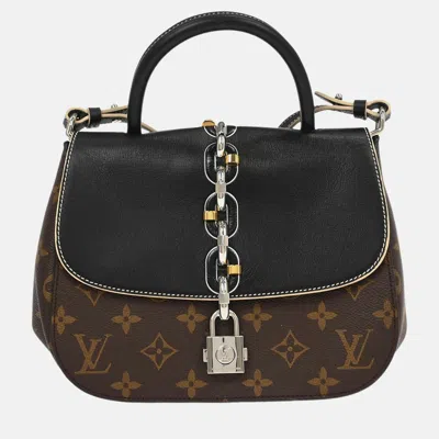 Pre-owned Louis Vuitton Monogram Chain It Pm 2way Handbag In Black