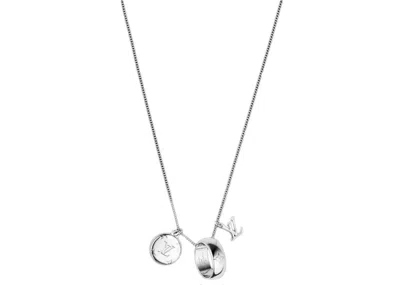 Pre-owned Louis Vuitton Monogram Charms Necklace In Silver