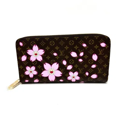 Pre-owned Louis Vuitton Monogram Cherry Blossom Brown Monogram Long Wallet (bi-fold) ()