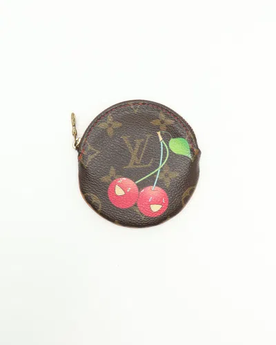 Pre-owned Louis Vuitton Monogram Cherry Coin Purse In Brown