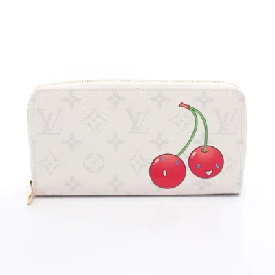 Pre-owned Louis Vuitton Monogram Cherry White Pvc Long Wallet (bi-fold) ()