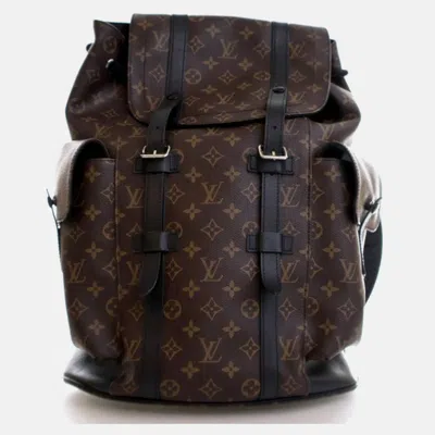 Pre-owned Louis Vuitton Monogram Christopher Backpack In Brown