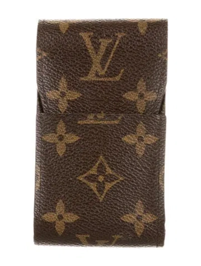 Pre-owned Louis Vuitton Monogram Cigarette Case In Brown