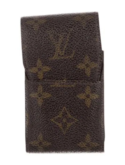 Pre-owned Louis Vuitton Monogram Cigarette Case In Brown