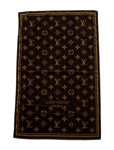 Pre-owned Louis Vuitton Monogram Classic Beach Towel In Brown