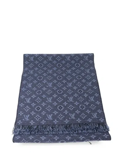 Pre-owned Louis Vuitton Monogram Classic Scarf In Blue