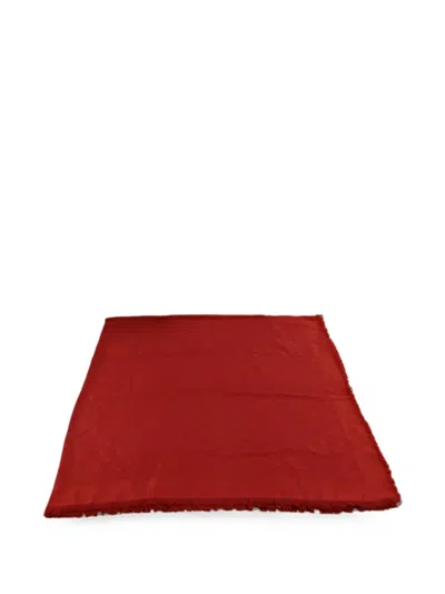 Pre-owned Louis Vuitton Monogram Classic Shawl In Red