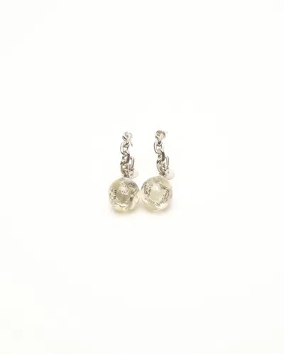 Pre-owned Louis Vuitton Monogram Clear Charm Hoop Earrings