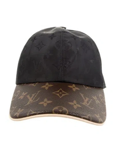 Pre-owned Louis Vuitton Monogram Coated Canvas Baseball Cap In Black