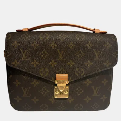 Pre-owned Louis Vuitton Monogram Coated Canvas Metis Bag In Brown