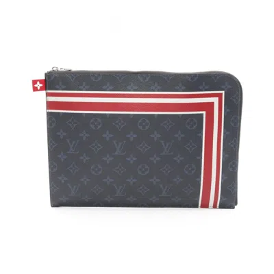 Pre-owned Louis Vuitton Monogram Cobalt Multi-color Navy Coated Canvas Clutch Bag ()
