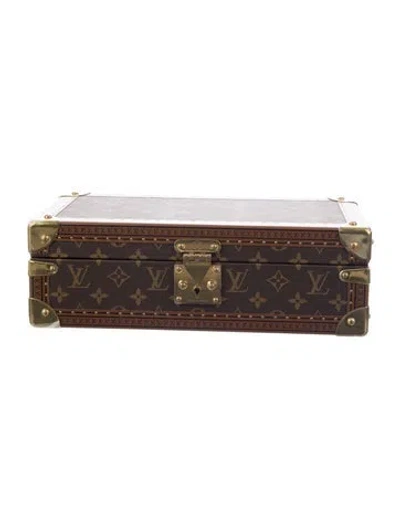 Pre-owned Louis Vuitton Monogram Coffret Montres 8 Watch Case In Brown
