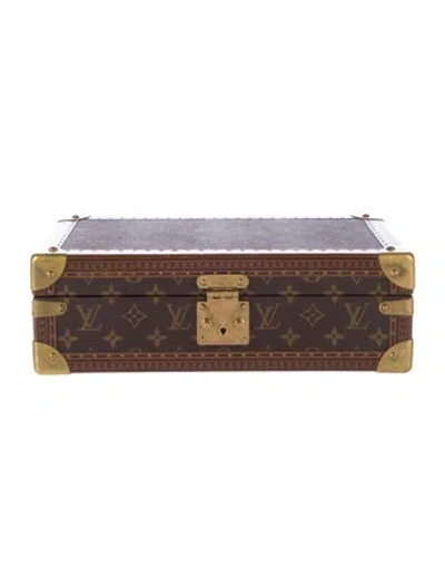 Pre-owned Louis Vuitton Monogram Coffret Montres 8 Watch Case In Brown