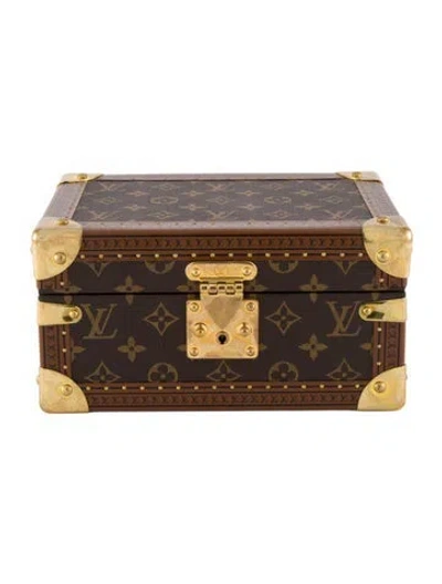 Pre-owned Louis Vuitton Monogram Coffret Tresor 24 In Brown
