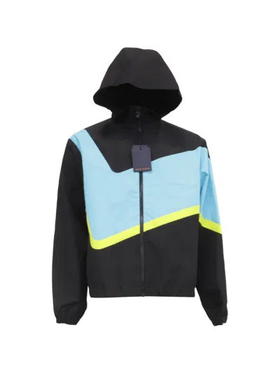 Pre-owned Louis Vuitton Monogram Color-block Windbreaker Jacket In Black