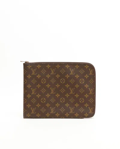 Pre-owned Louis Vuitton Monogram Computer Case In Brown