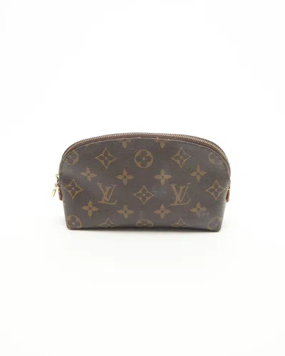 Pre-owned Louis Vuitton Monogram Cosmetic Pouch In Brown