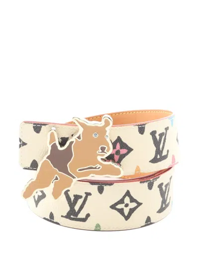 Pre-owned Louis Vuitton Monogram Craggy Reversible Belt In Neutral
