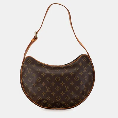 Pre-owned Louis Vuitton Monogram Croissant Mm In Brown