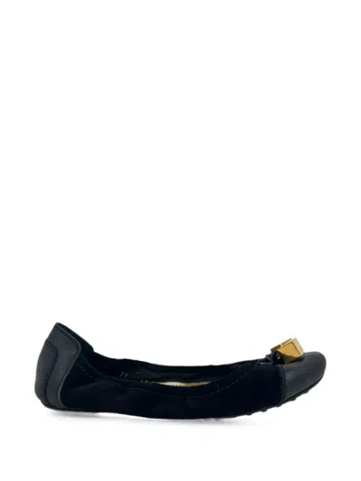 Pre-owned Louis Vuitton Monogram Cube Ballet Flats In Black