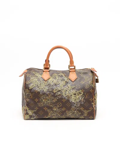 Pre-owned Louis Vuitton Monogram Dantell Speedy 30 Bag In Brown