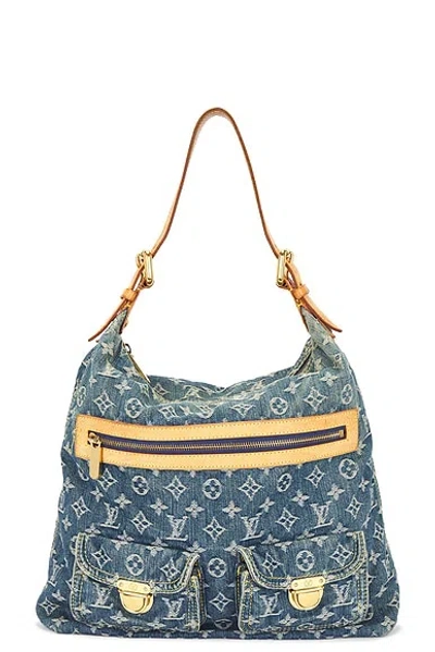 Pre-owned Louis Vuitton Monogram Denim Baggy Gm Shoulder Bag In Blue