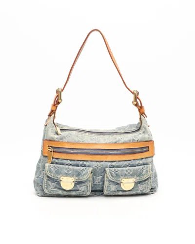 Pre-owned Louis Vuitton Monogram Denim Baggy Pm Bag In Blue