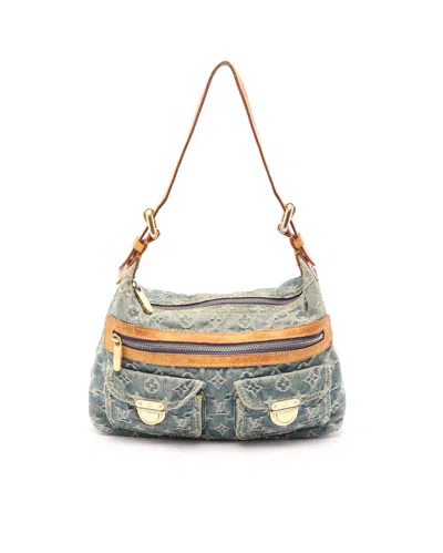 Pre-owned Louis Vuitton Monogram Denim Baggy Pm Bag In Blue