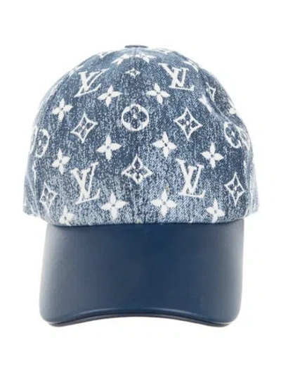 Pre-owned Louis Vuitton Monogram Denim Baseball Cap In Blue