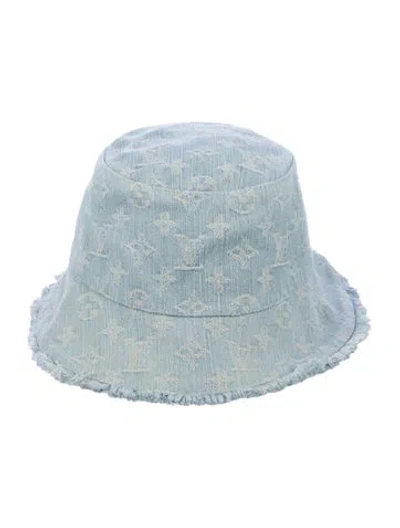 Pre-owned Louis Vuitton Monogram Denim Bucket Hat In Blue