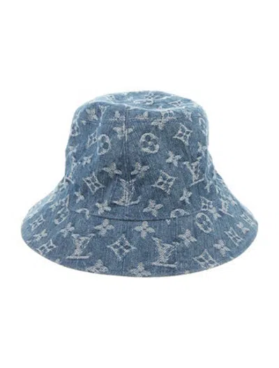 Pre-owned Louis Vuitton Monogram Denim Bucket Hat In Blue
