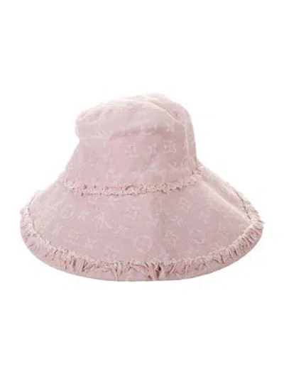 Pre-owned Louis Vuitton Monogram Denim Bucket Hat In Pink