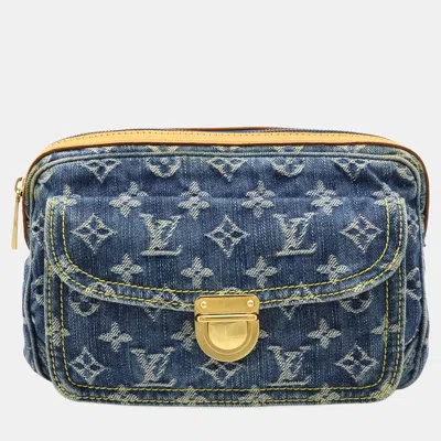 Pre-owned Louis Vuitton Monogram Denim Bum Bag Waist Body Shoulder Blue