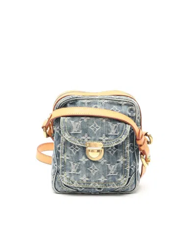 Pre-owned Louis Vuitton Monogram Denim Camera Bag In Blue