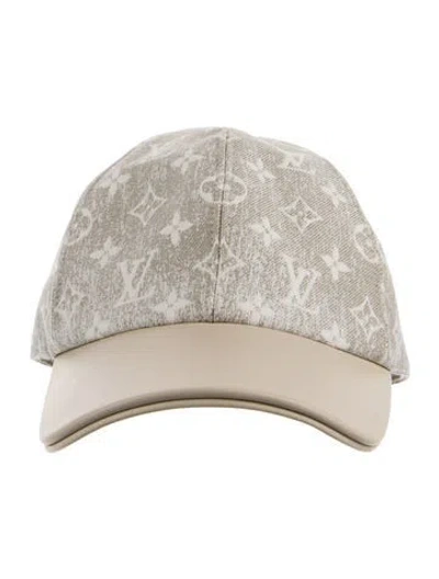 Pre-owned Louis Vuitton Monogram Denim Jacquard Cap In Gray