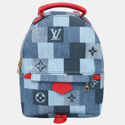 Pre-owned Louis Vuitton Monogram Denim Mini Palm Springs Backpack In Blue