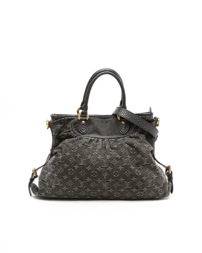 Pre-owned Louis Vuitton Monogram Denim Neo Cabby Gm Bag In Black