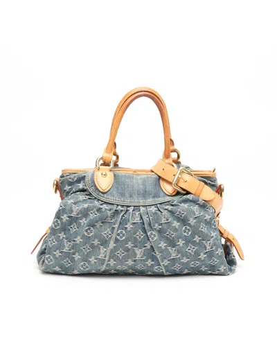 Pre-owned Louis Vuitton Monogram Denim Neo Cabby Mm Bag In Blue