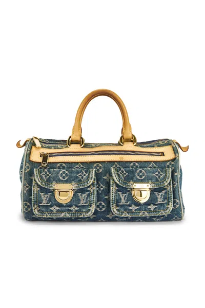 Pre-owned Louis Vuitton Monogram Denim Neo Speedy Handbag In Blue