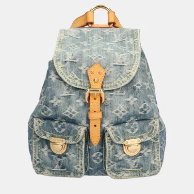 Pre-owned Louis Vuitton Monogram Denim Sac A Dos Pm Backpack In Blue