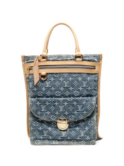 Pre-owned Louis Vuitton Monogram Denim Tote Bag In Blue