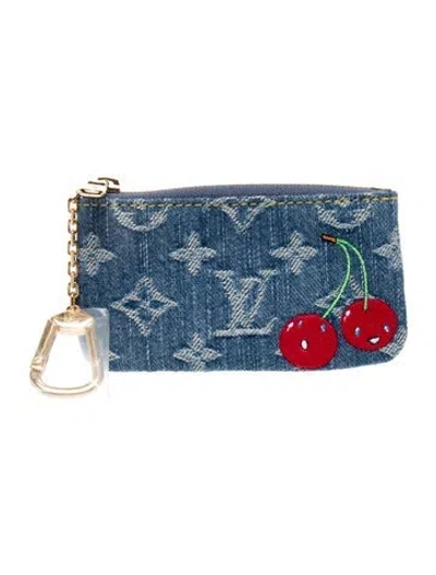 Pre-owned Louis Vuitton Monogram Denim Wallet W/ Tags In Blue