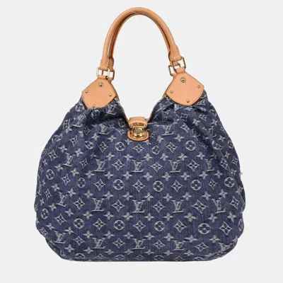 Pre-owned Louis Vuitton Monogram Denim Xl Handbag In Blue