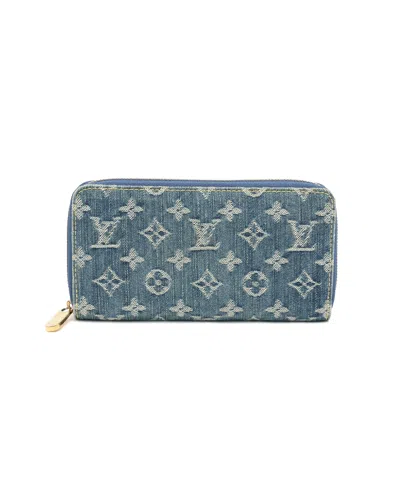 Louis Vuitton Monogram Denim Zippy Wallet In Blue