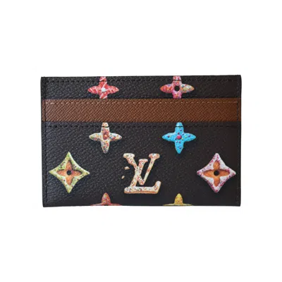 Pre-owned Louis Vuitton Monogram Donuts Card Holder Brown