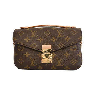 Pre-owned Louis Vuitton Monogram East West Pochette Metis Brown