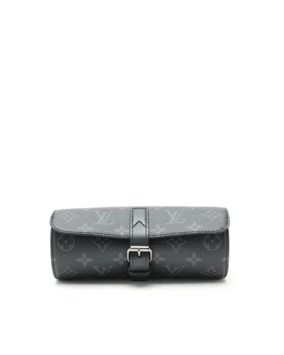 Louis Vuitton Monogram Eclipse 3 Watch Case In Black
