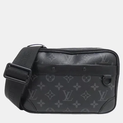 Pre-owned Louis Vuitton Monogram Eclipse Alpha Messenger Shoulder Bag In Black